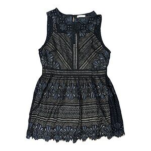 Mia & Tess Black Lace Sleeveless Mini Sheath Dress